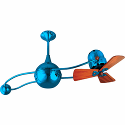 Matthews B2K-LTBLUE-WD Brisa 2000 Modern Light Blue Interior/Exterior 40" Rotational Mahogany Blade Ceiling Fan