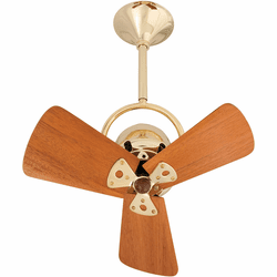Matthews BD-BRBR-WD Bianca Direcional Modern Brushed Brass Interior/Exterior 16" Directional Home Mahogany Blade Ceiling Fan