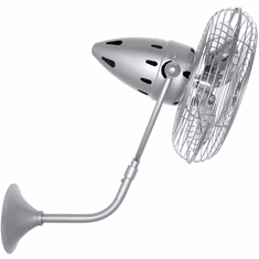Matthews BP-BN-MTL Bruna Parede Contemporary Brushed Nickel Interior/Exterior 19" Directional Wall Fan