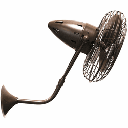 Matthews BP-BZTT-MTL Bruna Parede Contemporary Bronzette Interior/Exterior 19" Directional Wall Fan