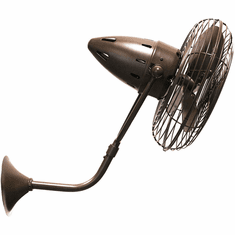 Matthews BP-BZTT-MTL Bruna Parede Contemporary Bronzette Interior/Exterior 19" Directional Wall Fan