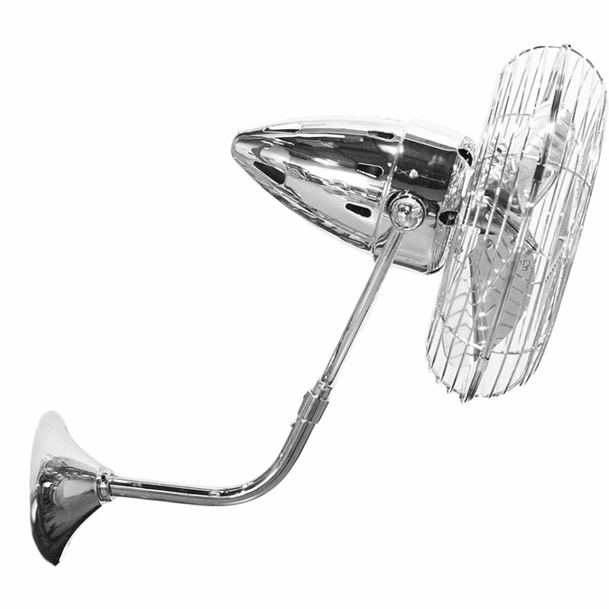 Matthews BP-CR-MTL Bruna Parede Contemporary Polished Chrome Interior/Exterior 19" Directional Wall Fan