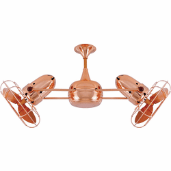 Matthews DD-CP-MTL Duplo-Dinamico Modern Polished Copper Interior/Exterior 36" Rotational Home Ceiling Fan with Metal Blades