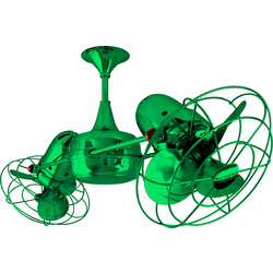 Matthews DD-GREEN-MTL Duplo-Dinamico Contemporary Green Interior/Exterior 36" Rotational Ceiling Fan with Metal Blades