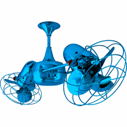 Matthews DD-LTBLUE-MTL Duplo-Dinamico Modern Light Blue Interior/Exterior 36" Rotational Home Ceiling Fan with Metal Blades