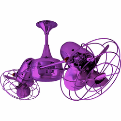 Matthews DD-LTPURPLE-MTL Duplo-Dinamico Modern Light Purple Interior/Exterior 36" Rotational Ceiling Fan with Metal Blades
