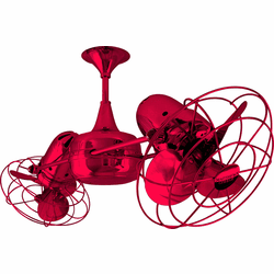 Matthews DD-RED-MTL Duplo-Dinamico Modern Red Interior/Exterior 36" Rotational Ceiling Fan with Metal Blades