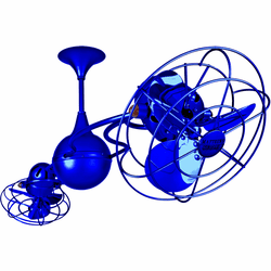 Matthews IV-BLUE-MTL Italo Ventania Contemporary Blue Interior/Exterior 53" Rotational Ceiling Fan with Metal Blades