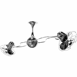 Matthews IV-CR-MTL Italo Ventania Modern Polished Chrome Interior/Exterior 53" Rotational Home Ceiling Fan with Metal Blades
