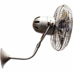 Matthews MP-BN-MTL Michelle Parede Modern Brushed Nickel Interior/Exterior 19" Directional Wall Fan