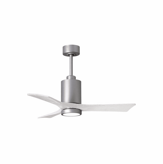 Matthews PA3-BN-MWH-42 Patricia Modern Brushed Nickel LED 42" Ceiling Fan