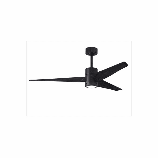 Matthews SJ-BK-BK-60 Super Janet Contemporary Matte Black LED 60" Ceiling Fan