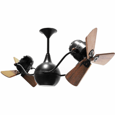 Matthews VB-BK-WD Vent-Bettina Contemporary Matte Black Interior/Exterior 42" Rotational Home Ceiling Fan with Mahogany Blades