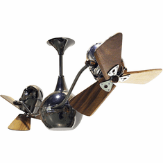 Matthews VB-BKN-WD Vent-Bettina Modern Black Nickel Interior/Exterior 42" Rotational Ceiling Fan with Mahogany Blades