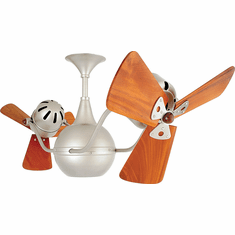 Matthews VB-BN-WD Vent-Bettina Modern Brushed Nickel Interior/Exterior 42" Rotational Ceiling Fan with Mahogany Blades
