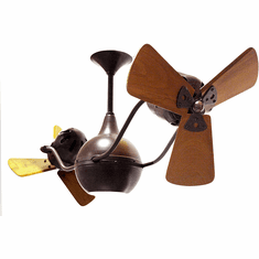 Matthews VB-BZZT-WD Vent-Bettina Modern Bronzette Interior/Exterior 42" Rotational Ceiling Fan with Mahogany Blades