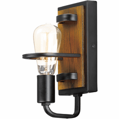 Maxim 10301BKASB Black Forest Modern Black / Ashbury Sconce Lighting