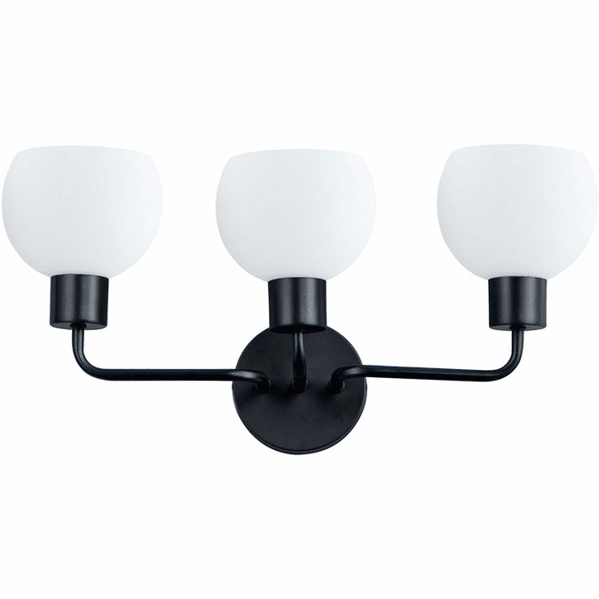 Maxim 11273SWBK Coraline Contemporary Black 3-Light Bathroom Vanity Lighting