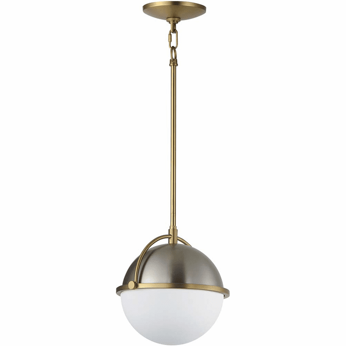 Maxim 12411SWSNSBR Duke Contemporary Satin Nickel / Satin Brass 9.5" Mini Pendant Lighting