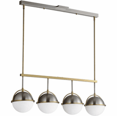 Maxim 12414SWSNSBR Duke Contemporary Satin Nickel / Satin Brass Kitchen Island Lighting