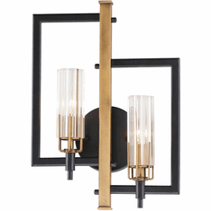 Maxim 16115CLBKAB Flambeau Contemporary Black / Antique Brass Wall Mounted Lamp