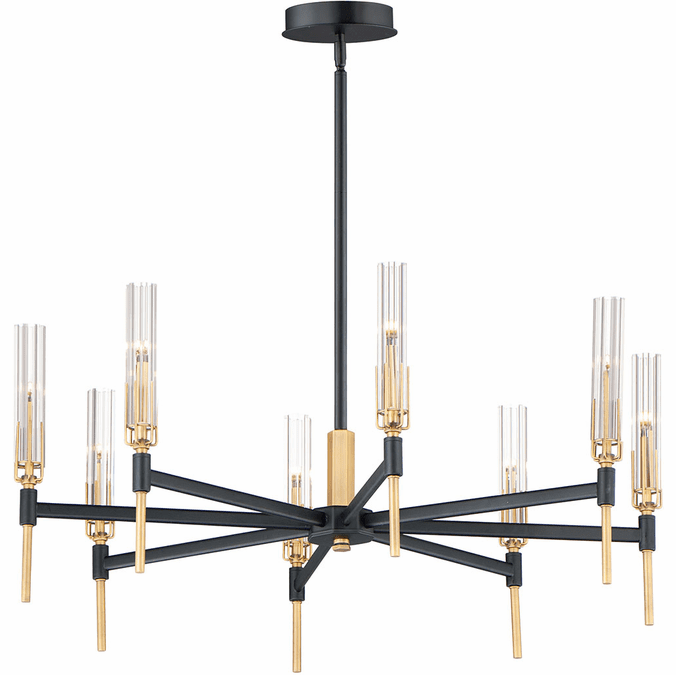 Maxim 16128CLBKAB Flambeau Modern Black / Antique Brass LED Chandelier Light