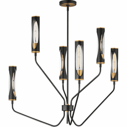 Maxim 16176CLBKAB Regent Contemporary Black / Antique Brass LED Chandelier Light