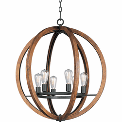 Maxim 20918APAR Bodega Bay Anthracite Chandelier Lighting