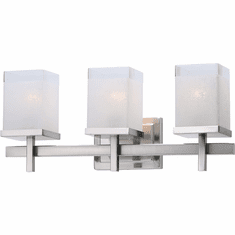 Maxim 2153LNSN Tetra Contemporary Satin Nickel 3-Light Bathroom Vanity Light Fixture