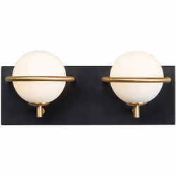 Maxim 21602SWBKGLD Revolve Contemporary Black and Gold 2-Light Bathroom Lighting Fixture