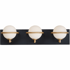 Maxim 21603SWBKGLD Revolve Modern Black / Gold LED 3-Light Bathroom Sconce