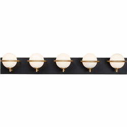 Maxim 21605SWBKGLD Revolve Contemporary Black and Gold 5-Light Bathroom Lighting