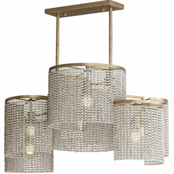 Maxim 22466WWDGS Fontaine Modern Golden Silver Kitchen Island Light