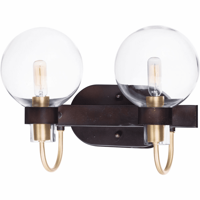 Maxim 30512CLBZSBR Bauhaus Contemporary Bronze / Satin Brass 2Light