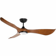 Maxim 88755WTBKWN Keanu Contemporary Black / Walnut LED 56" Interior / Exterior Home Ceiling Fan
