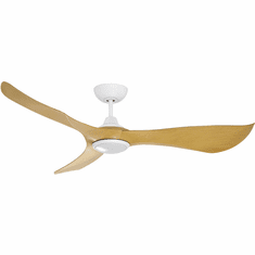Maxim 88755WTMWTK Keanu Modern Matte White / Teak LED 56" Interior / Exterior Home Ceiling Fan