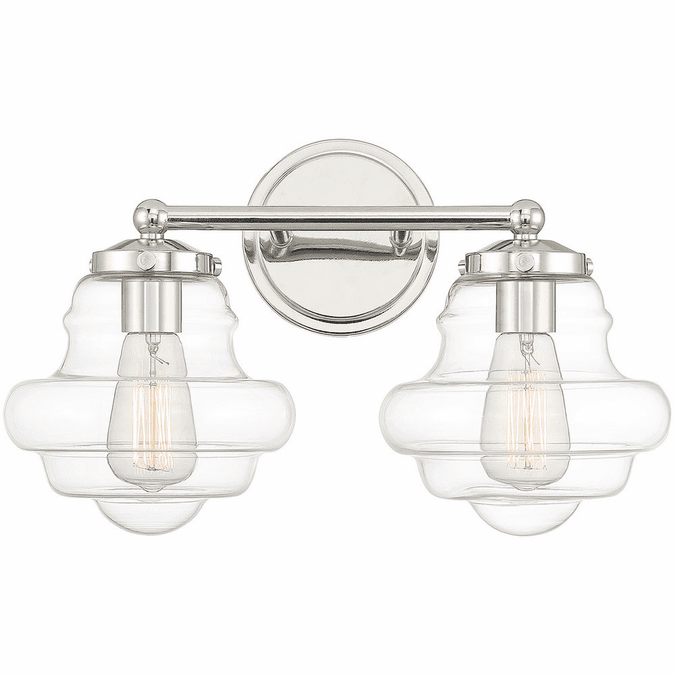 Meridian M80072PN Polished Nickel 2-Light Vanity Light Fixture