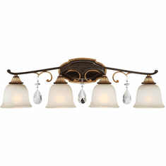 Metropolitan N1464-652 Chateau Nobles Traditional Raven Bronze w/ Sunburst Gold 4-Light Bathroom Lighting Fixture
