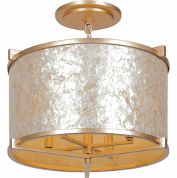 Metropolitan N1934-760 Sommers Bend Contemporary Capiz Shell Gold Ceiling Lighting Fixture