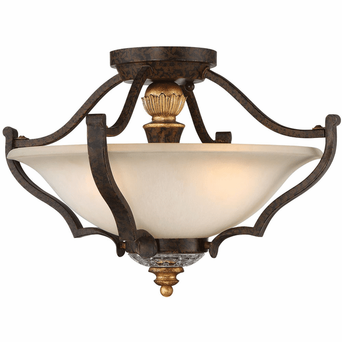 Metropolitan N6450-652 Chateau Nobles Traditional Raven Bronze w/ Sunburst Gold Ceiling Lighting Fixture