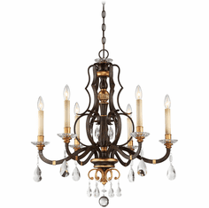 Metropolitan N6456-652 Chateau Nobles Traditional Raven Bronze w/ Sunburst Gold Hanging Chandelier