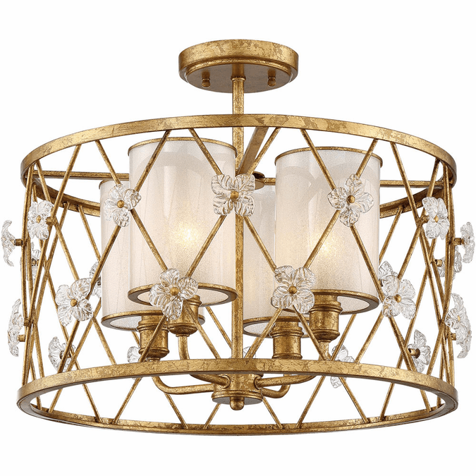 Metropolitan N6565-596 Victoria Park Contemporary Elara Gold Flush Lighting