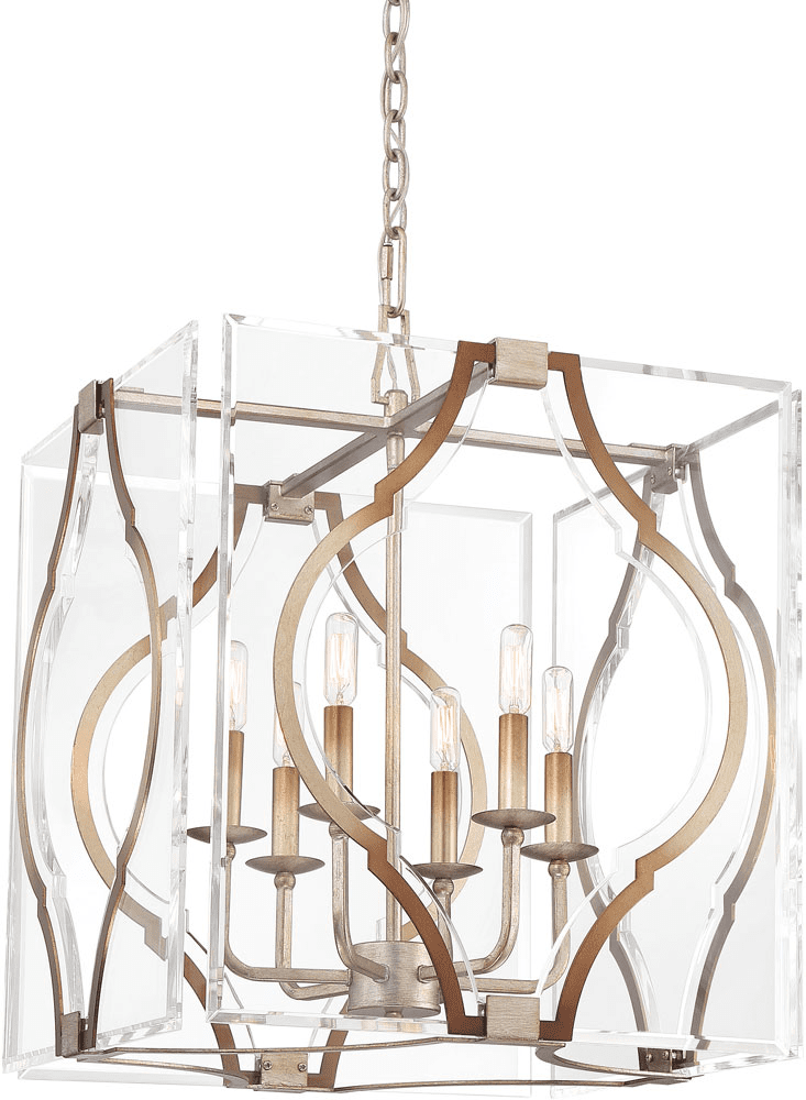 Metropolitan N7767683 Brenton Cove Contemporary Gold Mist Gold Leaf 20" Foyer Light Fixture