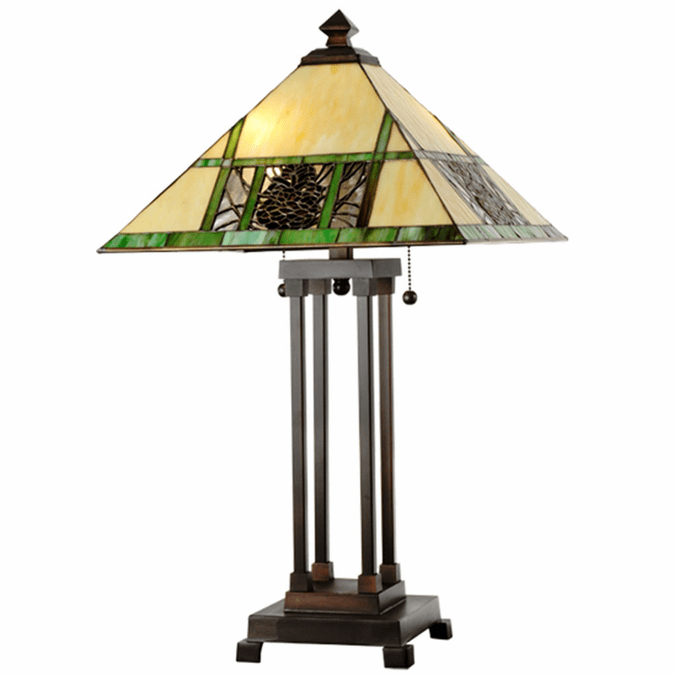 Meyda Lighting 103380 Pinecone Ridge Tiffany Antique Table Lamp