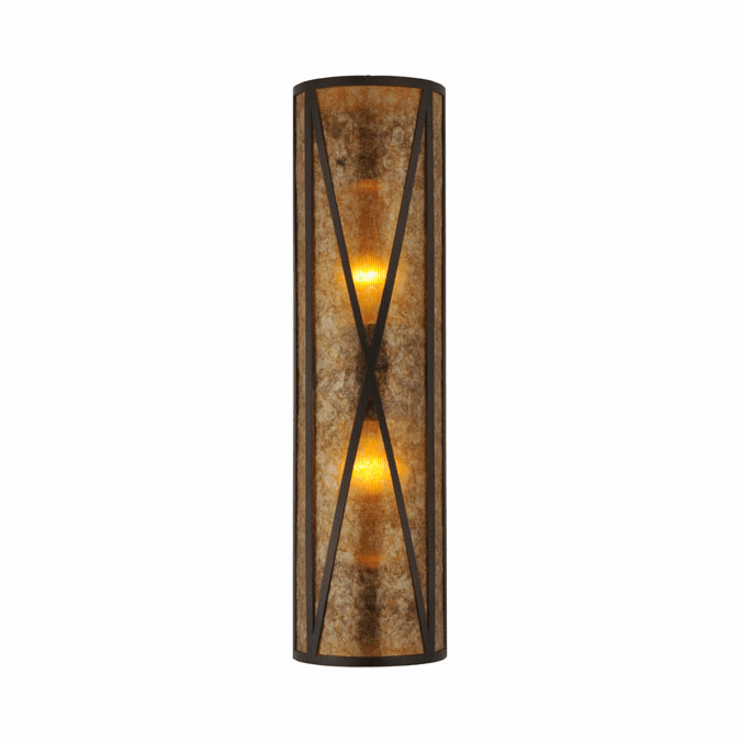 Meyda Custom 106559 Amber Mica Diamond Mission 8 Lamp Wall Sconce Light - 30 Inches Tall