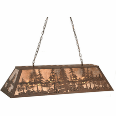 Meyda Custom 108527 Tall Pines Rustic Cafe Noir Finish 46" Tall Kitchen Island Light