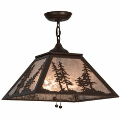 Meyda Custom 152902 Rustic Black / Silver Mica Ceiling Light