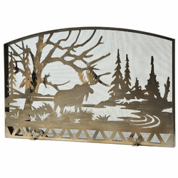 Meyda Custom 111149 Moose Creek Rustic Antique Copper Fireplace Screen