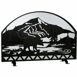 Meyda Custom 112054 Bear Creek Rustic Fireplace Screen