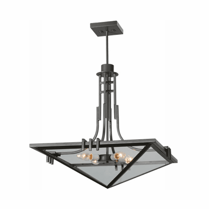 Meyda Custom 112350 Square Lineage Clear 36 Inch Diameter Modern Timeless Bronze Pendant Lighting